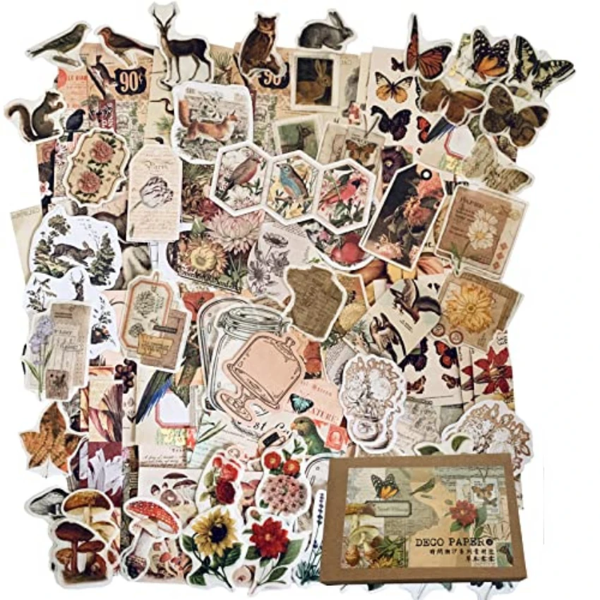 Vintage Junk Journal Scrapbooking Paper - Vintage Stickers For Journaling Aesthetic -