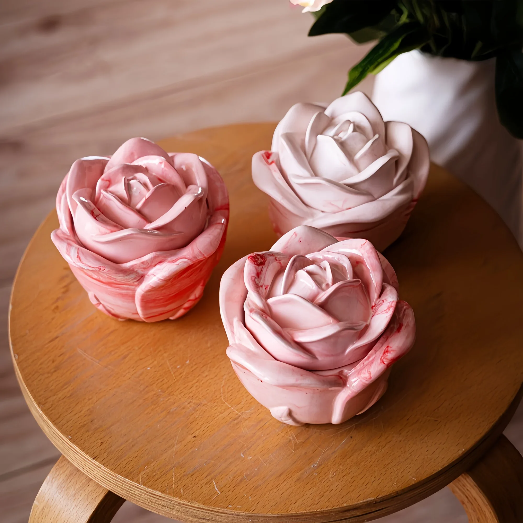 Silicone Epoxy Resin Molds Set - 2-Piece Set Rose Shaped Silicone Molds