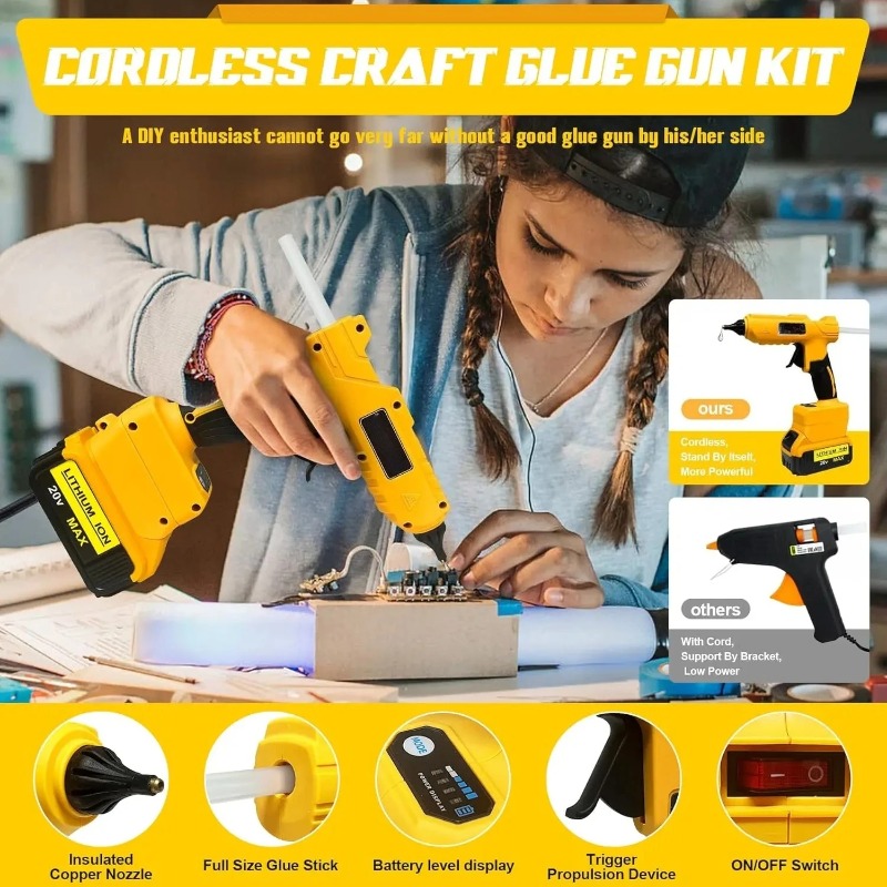 Original Cordless Electric Han - огляд і ціна Hot Melt Glue Gun Cordless