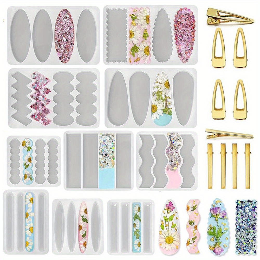 A Set of 10 Deep Hairpin Silic - огляд і ціна Silicone Epoxy Resin Molds Set