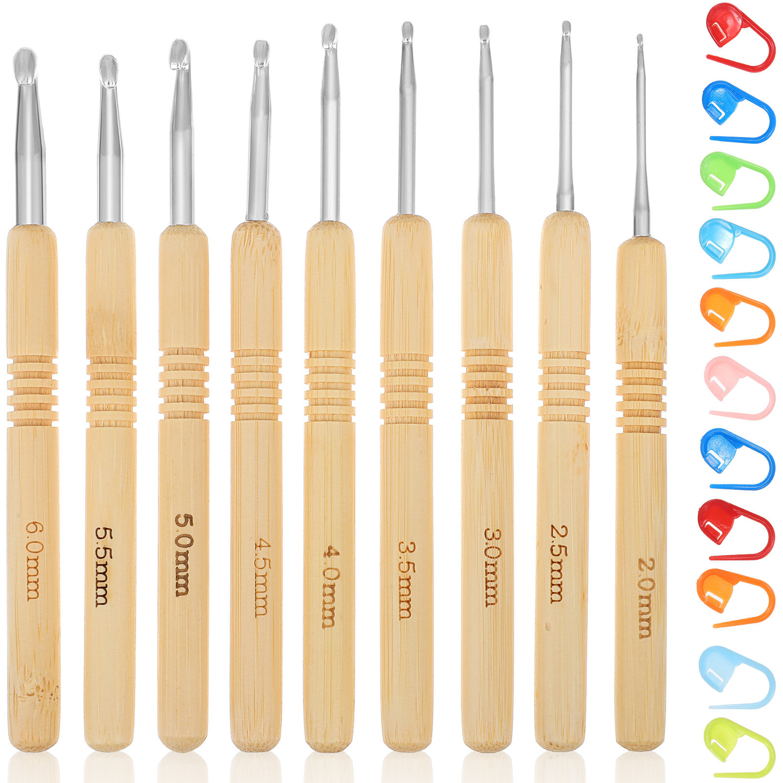 1Set Wooden Crochet Hook Set V - огляд і ціна Wooden Crochet Hooks Ergonomic Handle