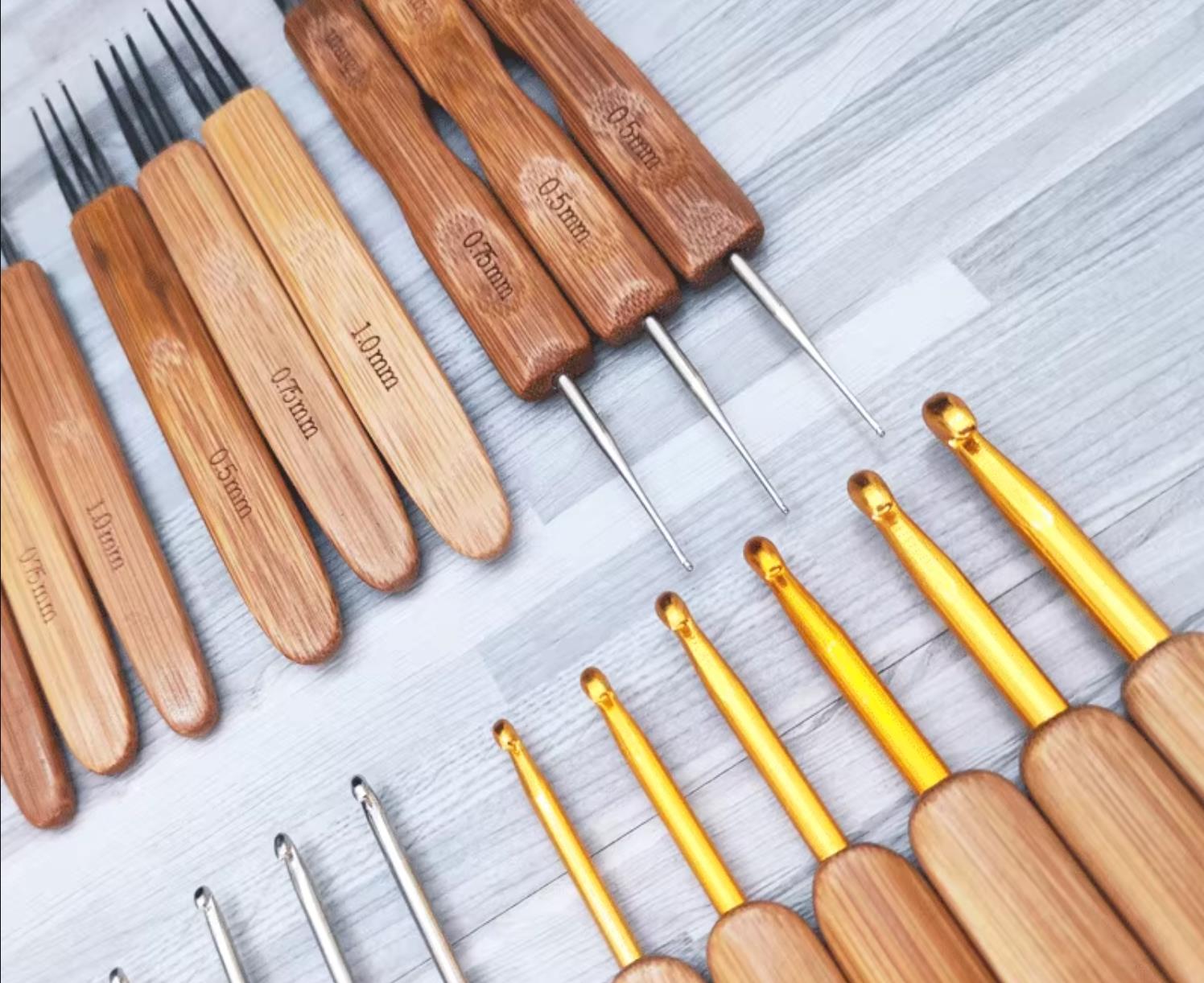 Bamboo Wooden Handle Crochet H - огляд і ціна Wooden Crochet Hooks Ergonomic Handle