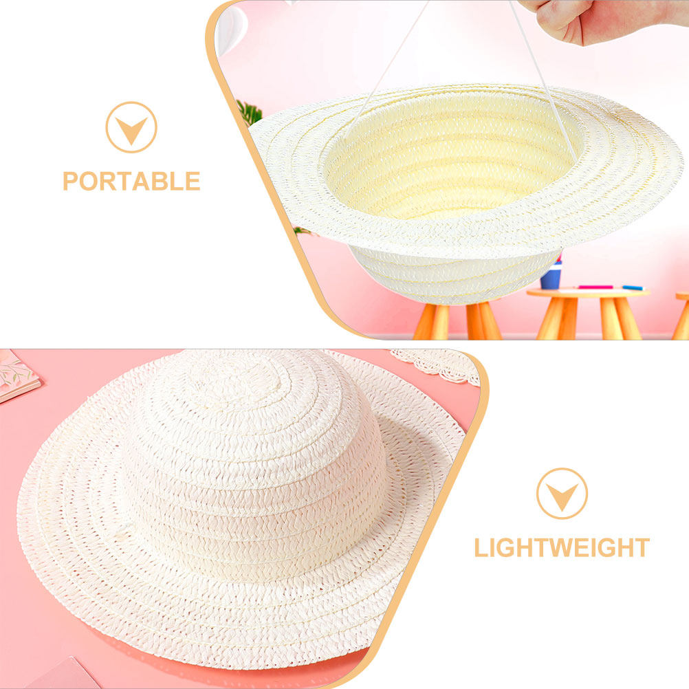 8Pcs Children Straw Hats DIY B - огляд і ціна Painting Supplies