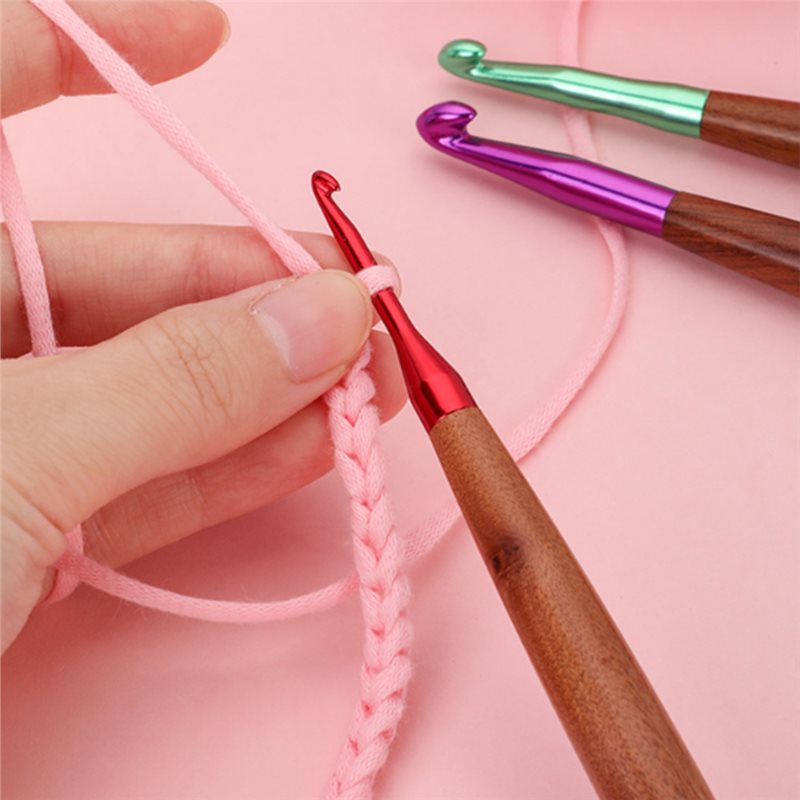 A11E-Crochet Hooks Set, Ergono - огляд і ціна Wooden Crochet Hooks Ergonomic Handle
