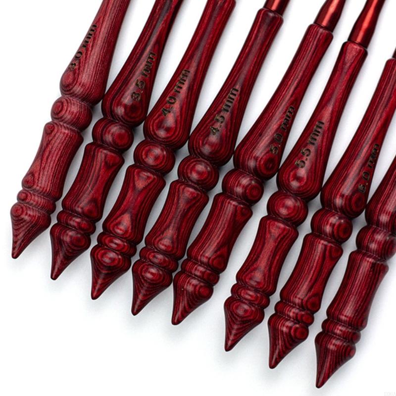 8Pcs Wooden Handle Crochet Hoo - огляд і ціна Wooden Crochet Hooks Ergonomic Handle