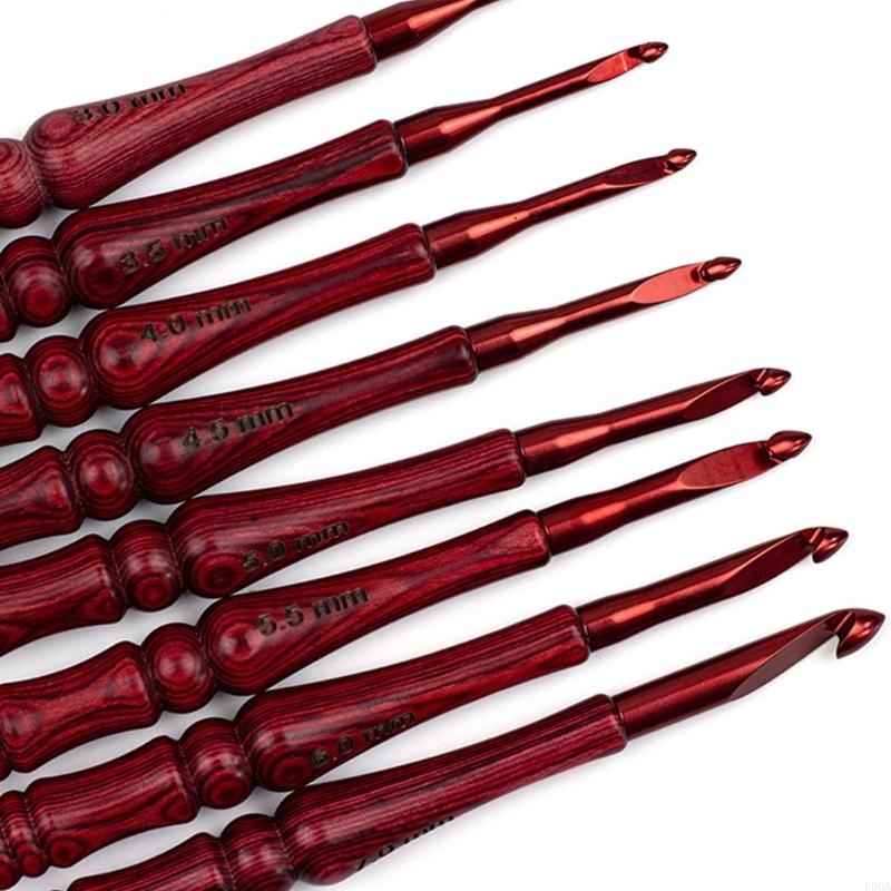 8Pcs Wooden Handle Crochet Hoo - огляд і ціна Wooden Crochet Hooks Ergonomic Handle
