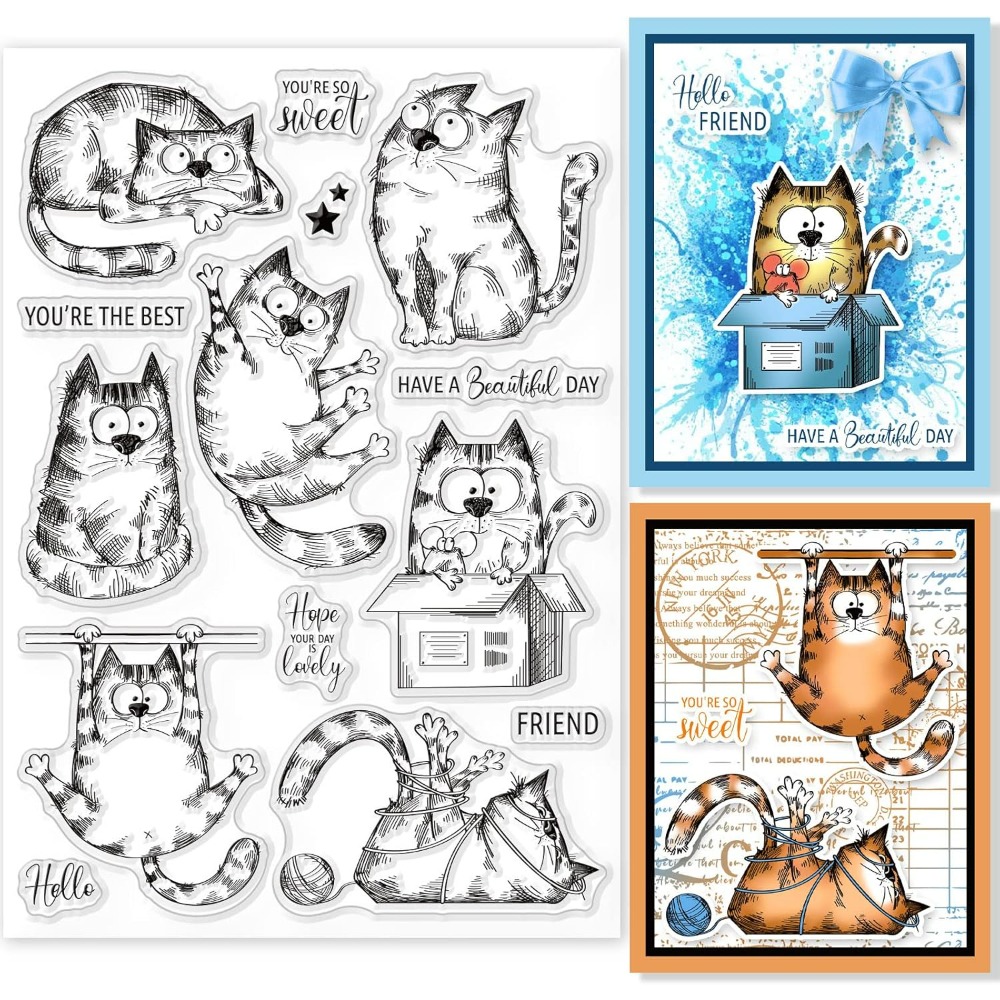 8.3x5.8in Cat Clear Stamps Lov - огляд і ціна Clear Silicone Stamps For Card Making