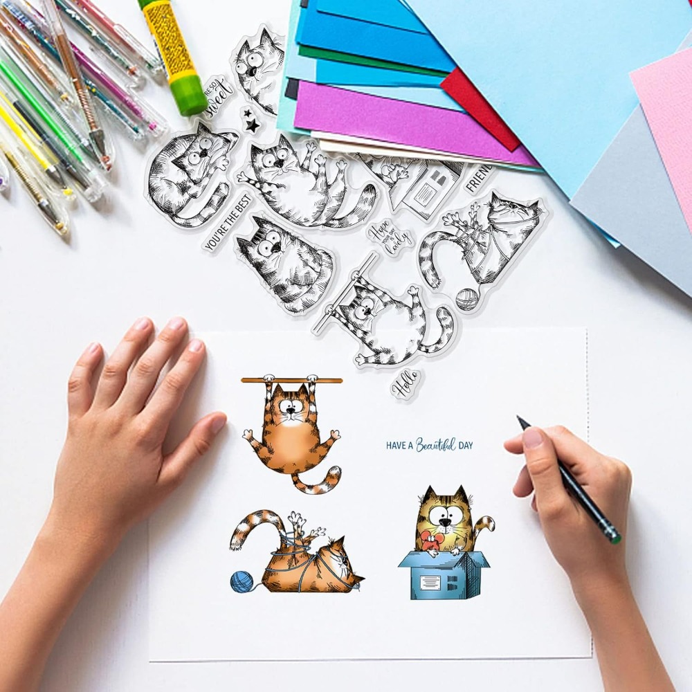 8.3x5.8in Cat Clear Stamps Lov - огляд і ціна Clear Silicone Stamps For Card Making