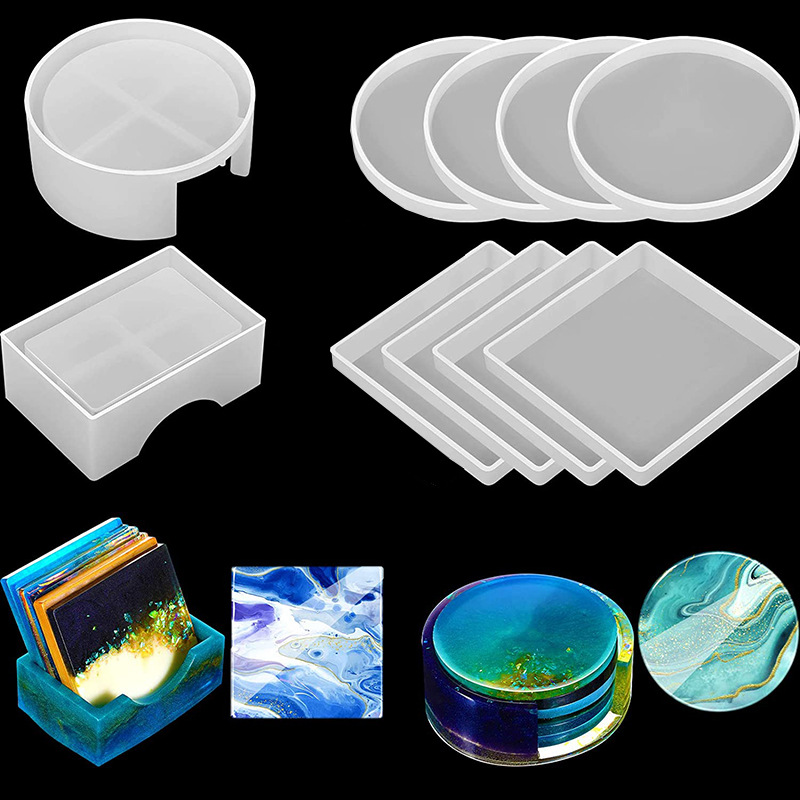 5Pcs/Set DlY Epoxy Resin Cup C - огляд і ціна Silicone Epoxy Resin Molds Set