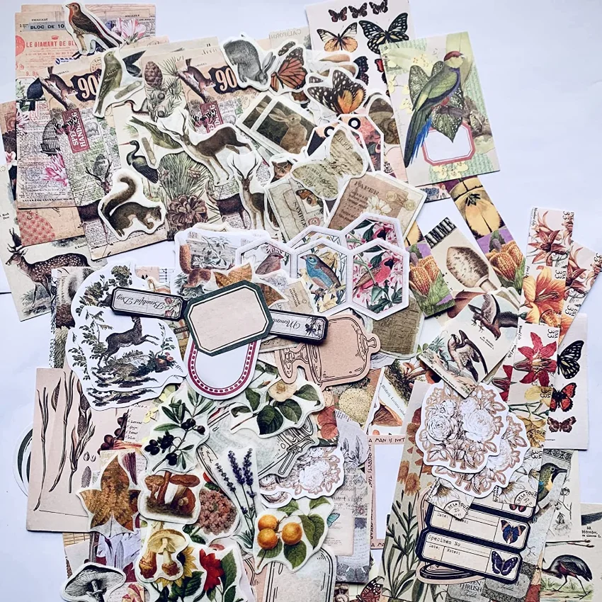 Vintage Stickers For Journalin - огляд і ціна Vintage Junk Journal Scrapbooking Paper