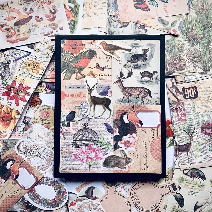 Vintage Stickers For Journalin - огляд і ціна Vintage Junk Journal Scrapbooking Paper