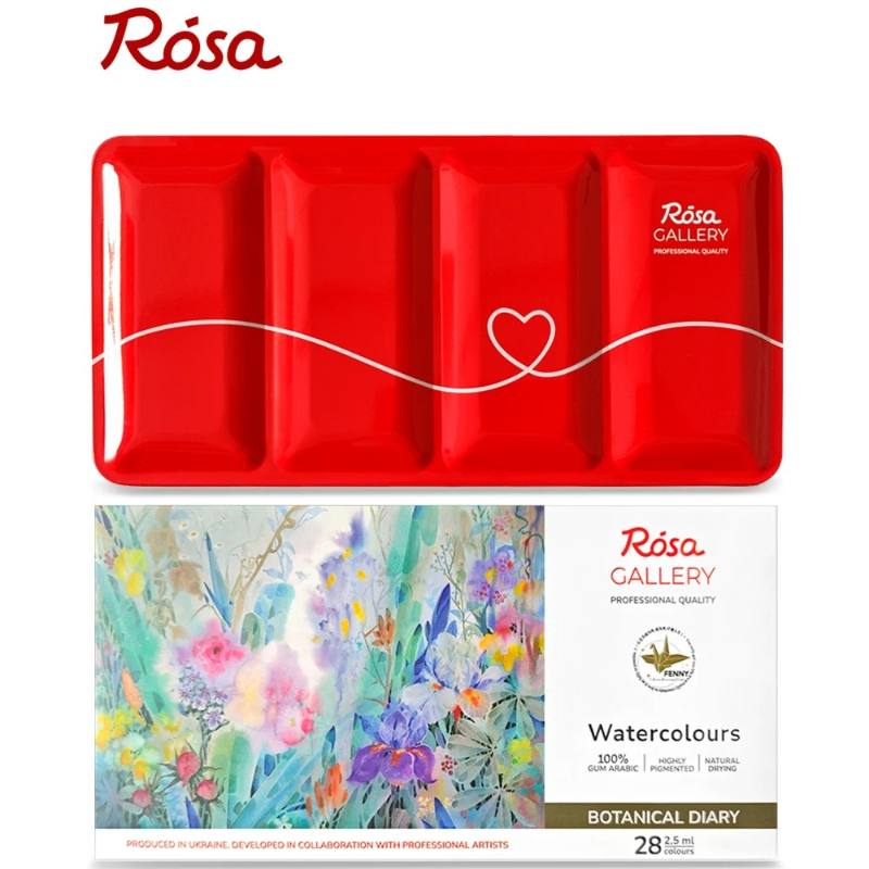 ROSA 28 Color Floral Solid Wat - огляд і ціна Watercolor Paint Set Solid Pigment