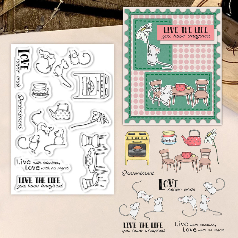 Suncraft Little Mouse & Kitche - огляд і ціна Clear Silicone Stamps For Card Making