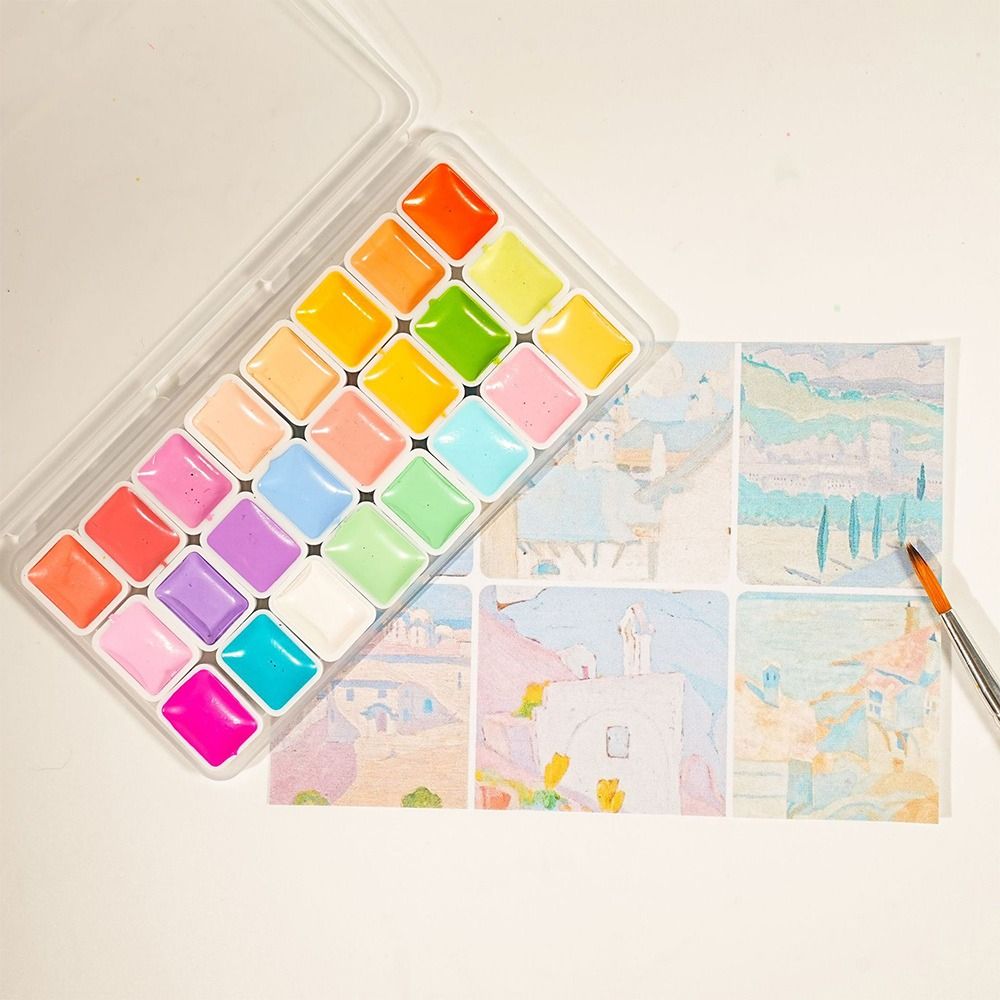 24 Colors Watercolors Paint Se - огляд і ціна Watercolor Paint Set Solid Pigment