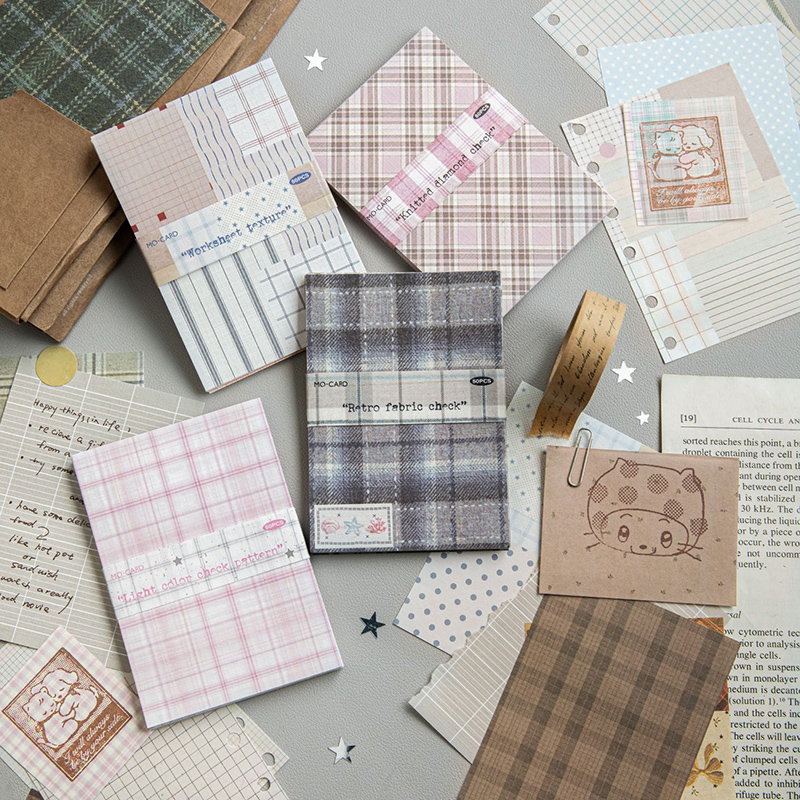 50pcs Creative Plaid Decor Scr - огляд і ціна Vintage Junk Journal Scrapbooking Paper