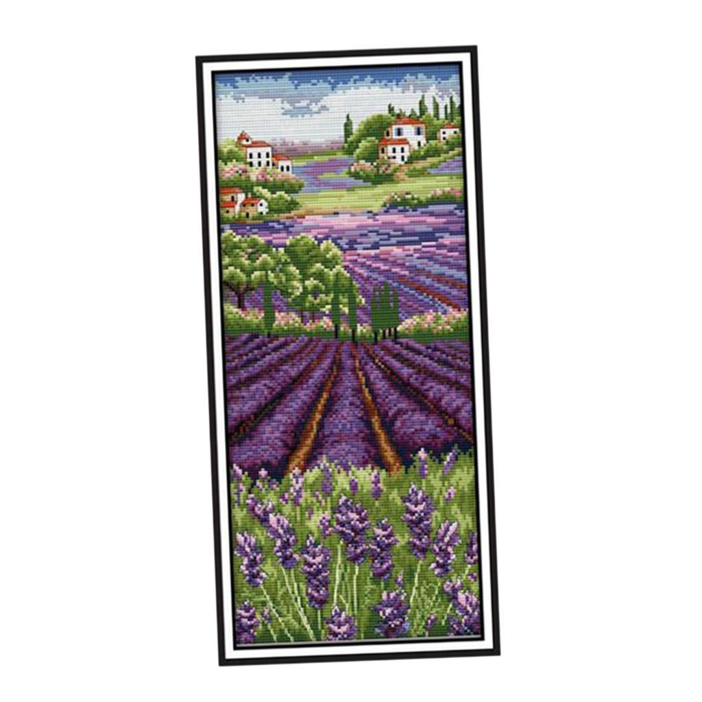 Lavender Flowers Stamped Cross - огляд і ціна Cross Stitch Stamped Kits Beginners