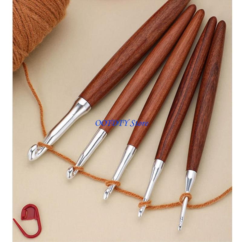 367A 8Pcs Wooden Handle Croche - огляд і ціна Wooden Crochet Hooks Ergonomic Handle