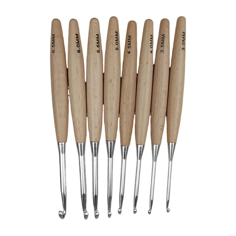 8Pcs Ergonomic Crochet Hook fo - огляд і ціна Wooden Crochet Hooks Ergonomic Handle