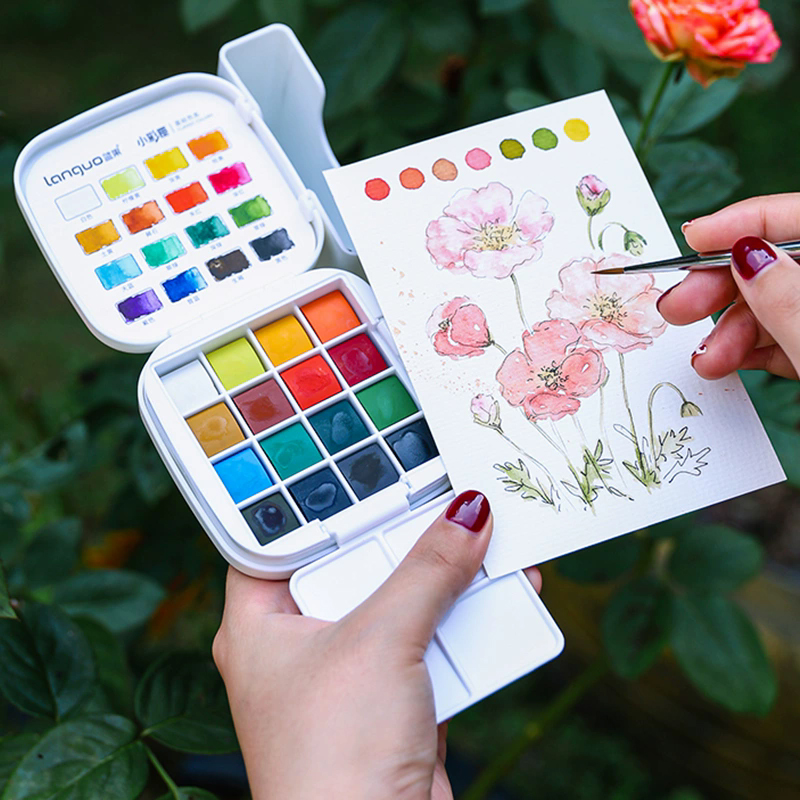 LANGUO 16Colors Watercolor Pai - огляд і ціна Watercolor Paint Set Solid Pigment