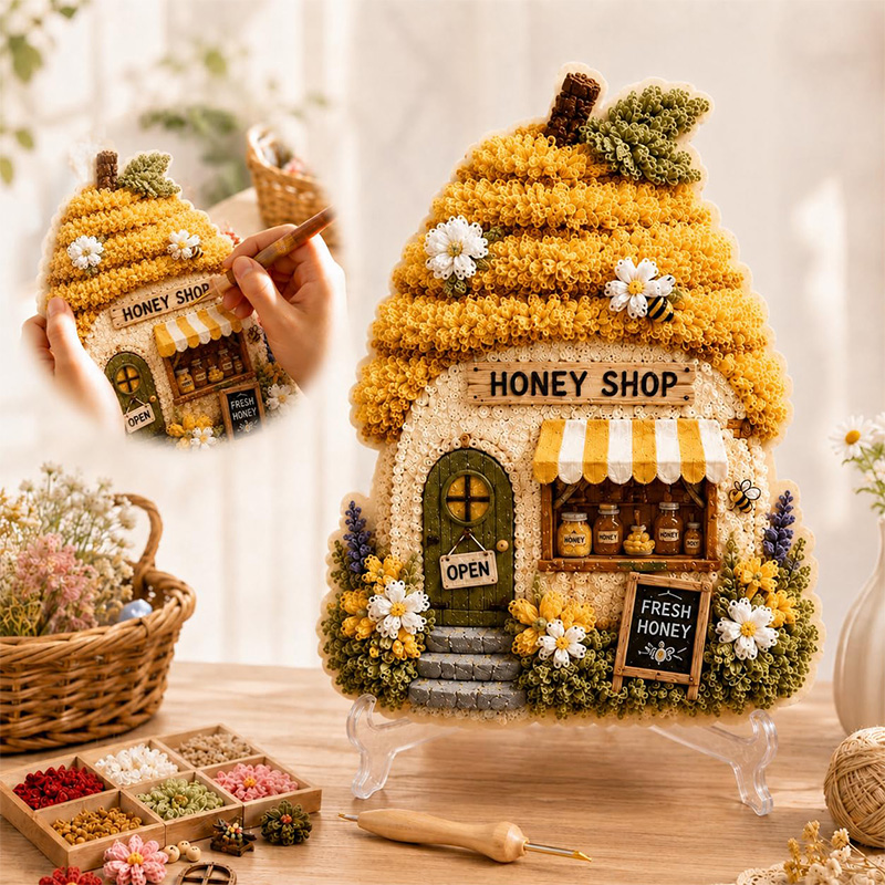 3D Mushroom House Poke Art DIY - огляд і ціна Sewing
