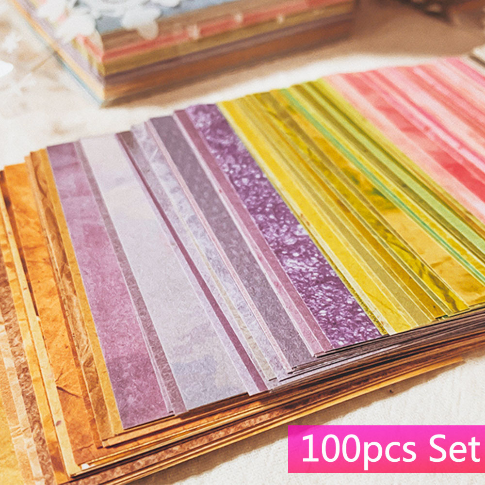 100 Pcs Colorful Texture Backg - огляд і ціна Vintage Junk Journal Scrapbooking Paper