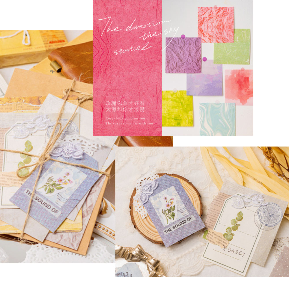 100 Pcs Colorful Texture Backg - огляд і ціна Vintage Junk Journal Scrapbooking Paper