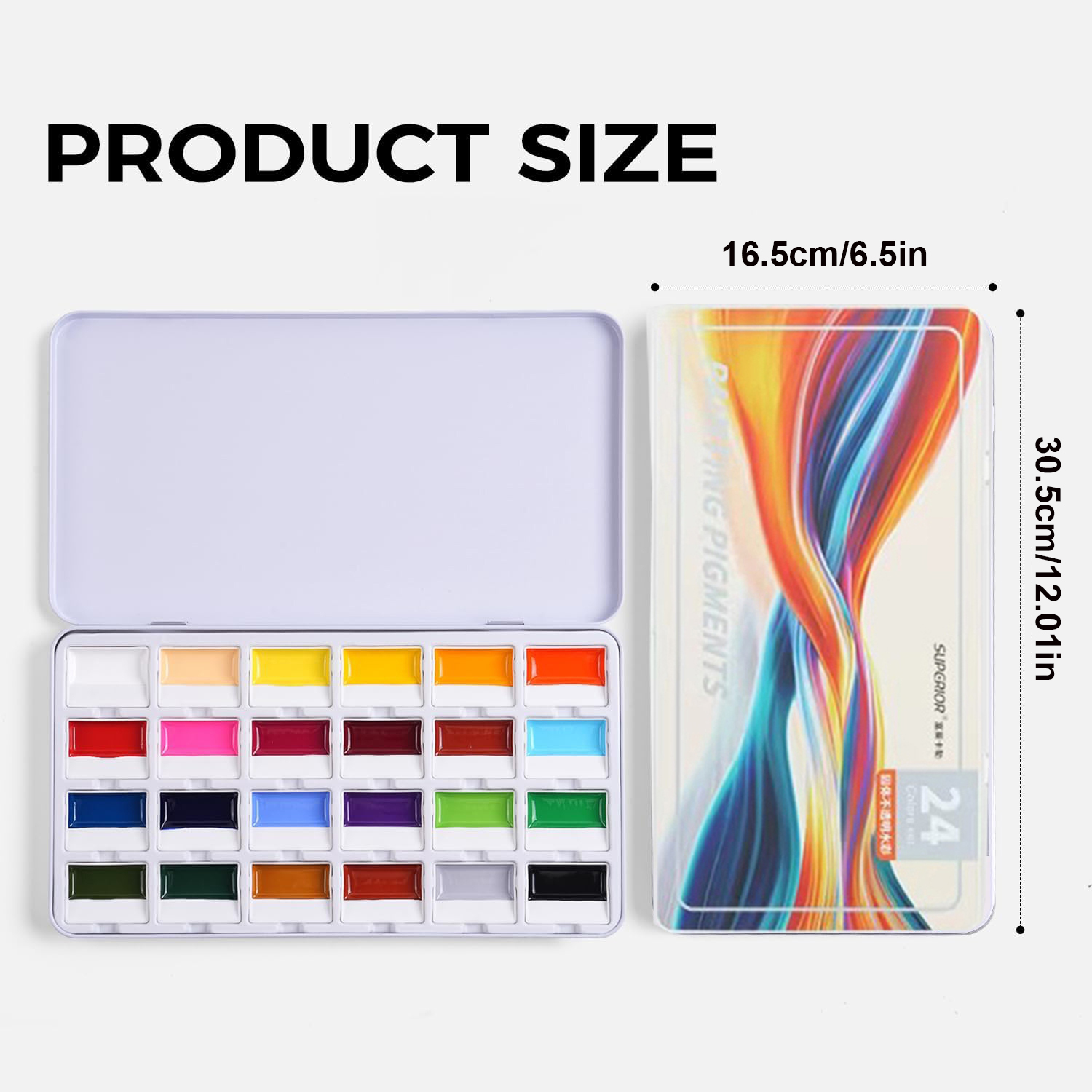 24 Colors Opaque Solid Waterco - огляд і ціна Watercolor Paint Set Solid Pigment