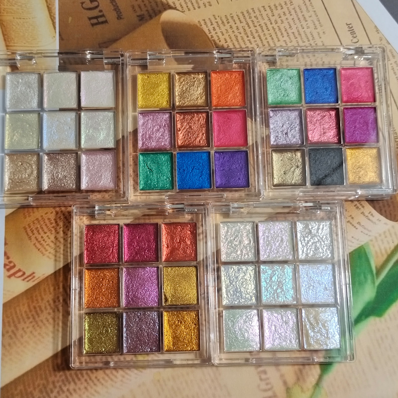 9 color Nail Solid Pigment Aur - огляд і ціна Watercolor Paint Set Solid Pigment