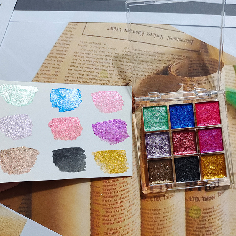 9 color Nail Solid Pigment Aur - огляд і ціна Watercolor Paint Set Solid Pigment