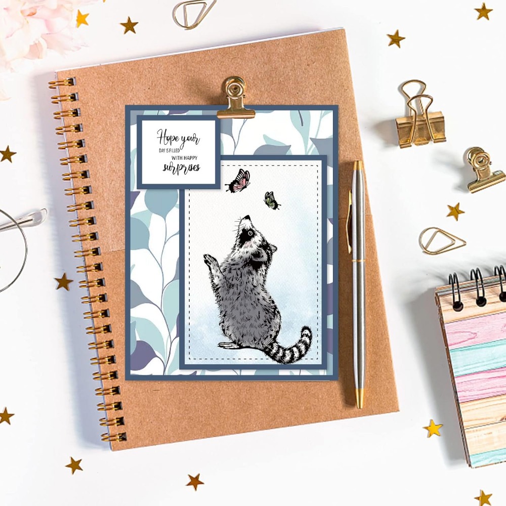 Realistic Raccoons Clear Stamp - огляд і ціна Clear Silicone Stamps For Card Making
