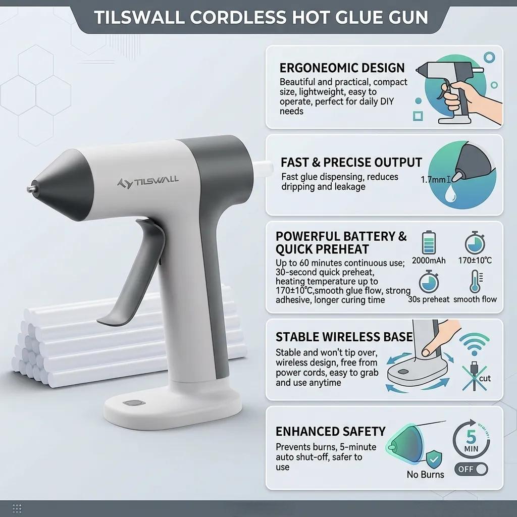 Wireless Hot Glue Gun Quick Pr - огляд і ціна Hot Melt Glue Gun Cordless