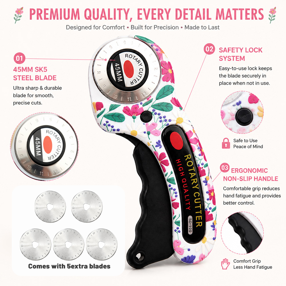 Rotary Cutter 45mm Card Paper  - огляд і ціна Rotary Cutter For Fabric 45Mm