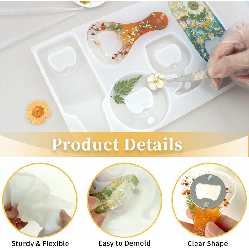 Bottle opener resin mold、Beer  - огляд і ціна Silicone Epoxy Resin Molds Set