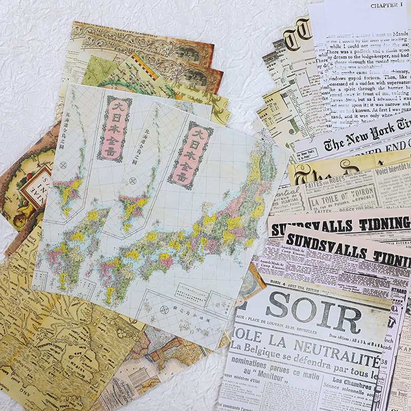30 Pcs Old Map Flower Letters  - огляд і ціна Vintage Junk Journal Scrapbooking Paper