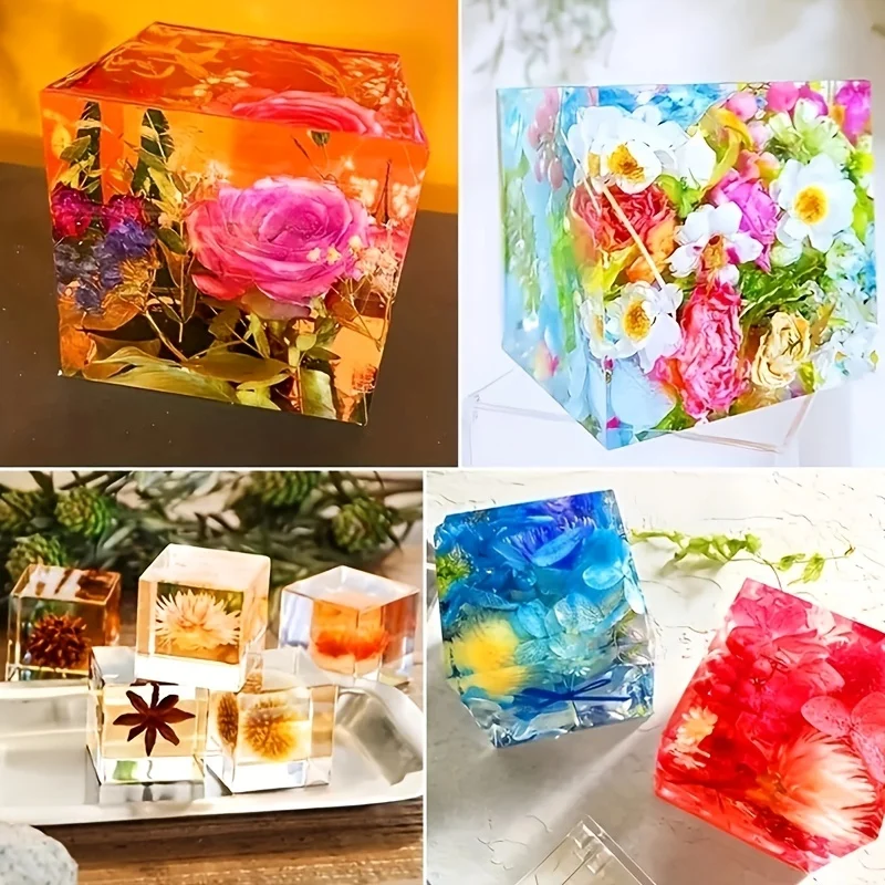 5 pcs Square Resin Mold Silico - огляд і ціна Silicone Epoxy Resin Molds Set