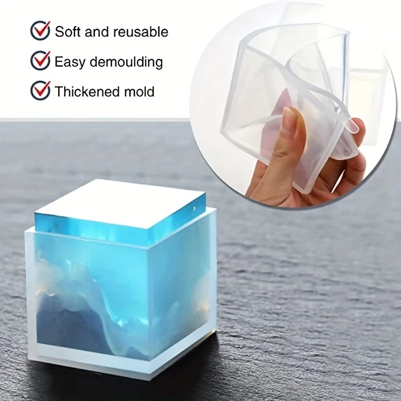 5 pcs Square Resin Mold Silico - огляд і ціна Silicone Epoxy Resin Molds Set