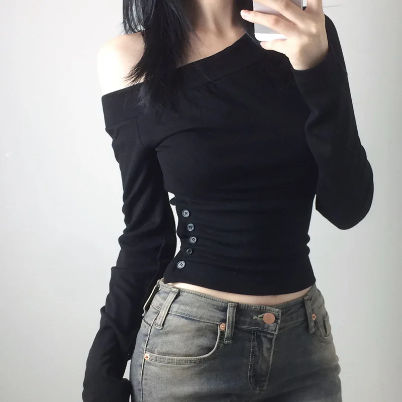 Y2K Vintage Pleated Button T-S - огляд і ціна Embroidery