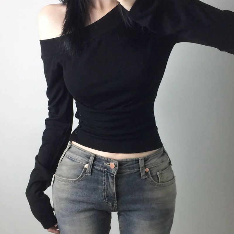 Y2K Vintage Pleated Button T-S - огляд і ціна Embroidery