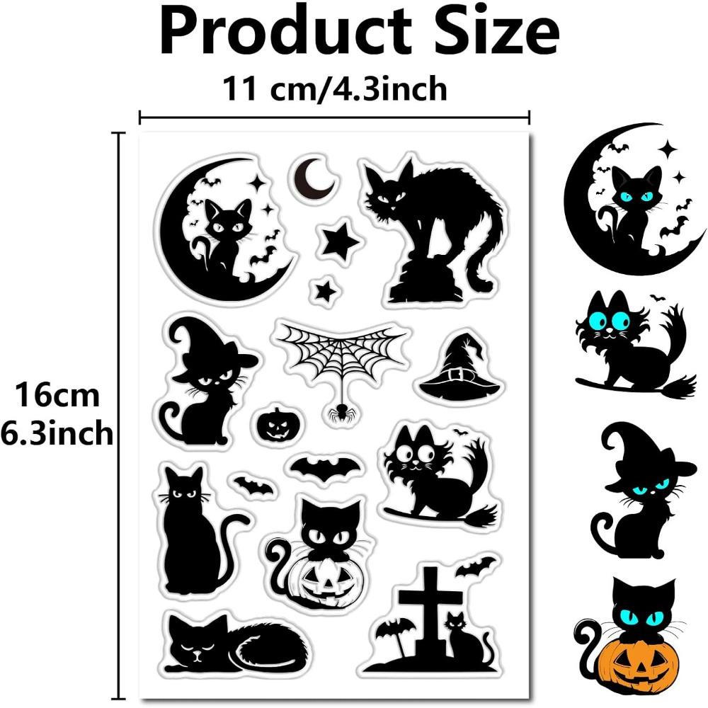 Halloween Black Cats Clear Rub - огляд і ціна Clear Silicone Stamps For Card Making