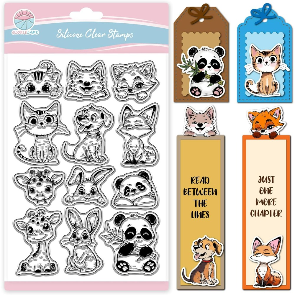 Cat Dog Rabbit Clear Stamps fo - огляд і ціна Clear Silicone Stamps For Card Making