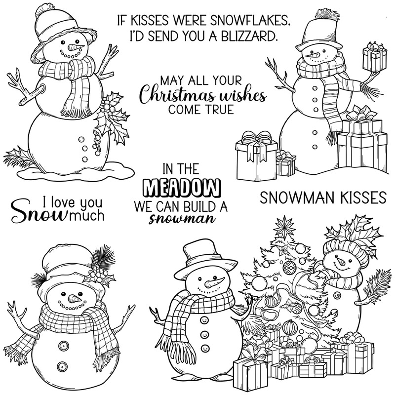 Winter Snowman Christmas Cutti - огляд і ціна Clear Silicone Stamps For Card Making