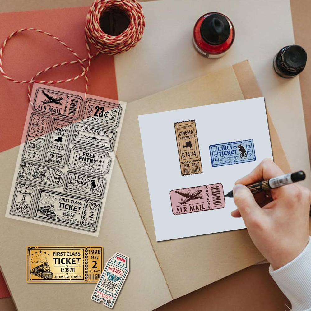 Vintage Ticket Clear Stamp for - огляд і ціна Clear Silicone Stamps For Card Making