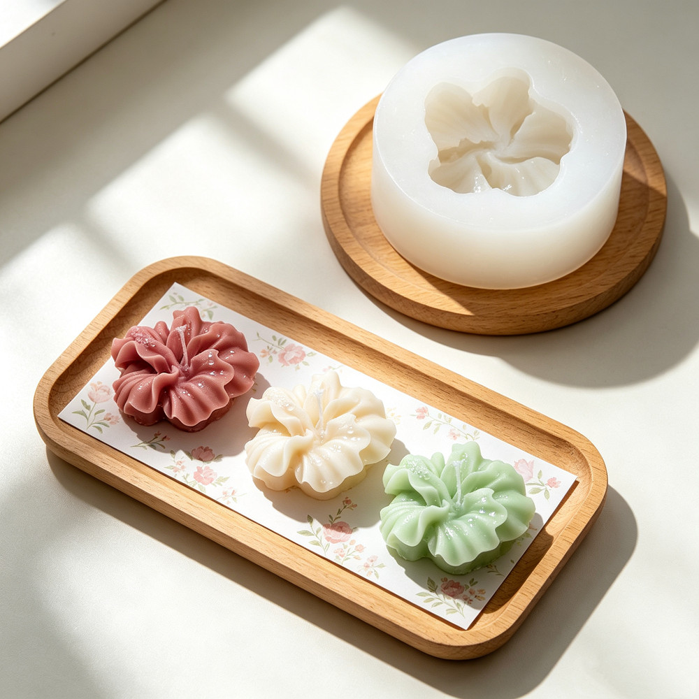 2pcs Hibiscus Flower Candle Mo - огляд і ціна Silicone Epoxy Resin Molds Set
