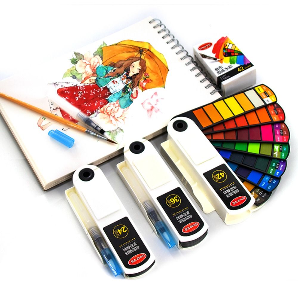 Folding Watercolor Paint Set w - огляд і ціна Watercolor Paint Set Solid Pigment