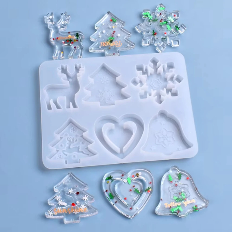 Christmas Mold DIY Resin Cryst - огляд і ціна Silicone Epoxy Resin Molds Set